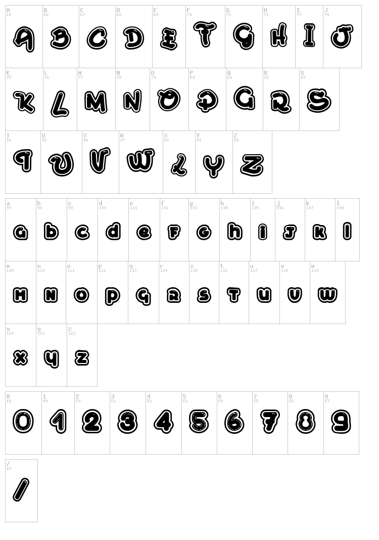 Mont Royal font map